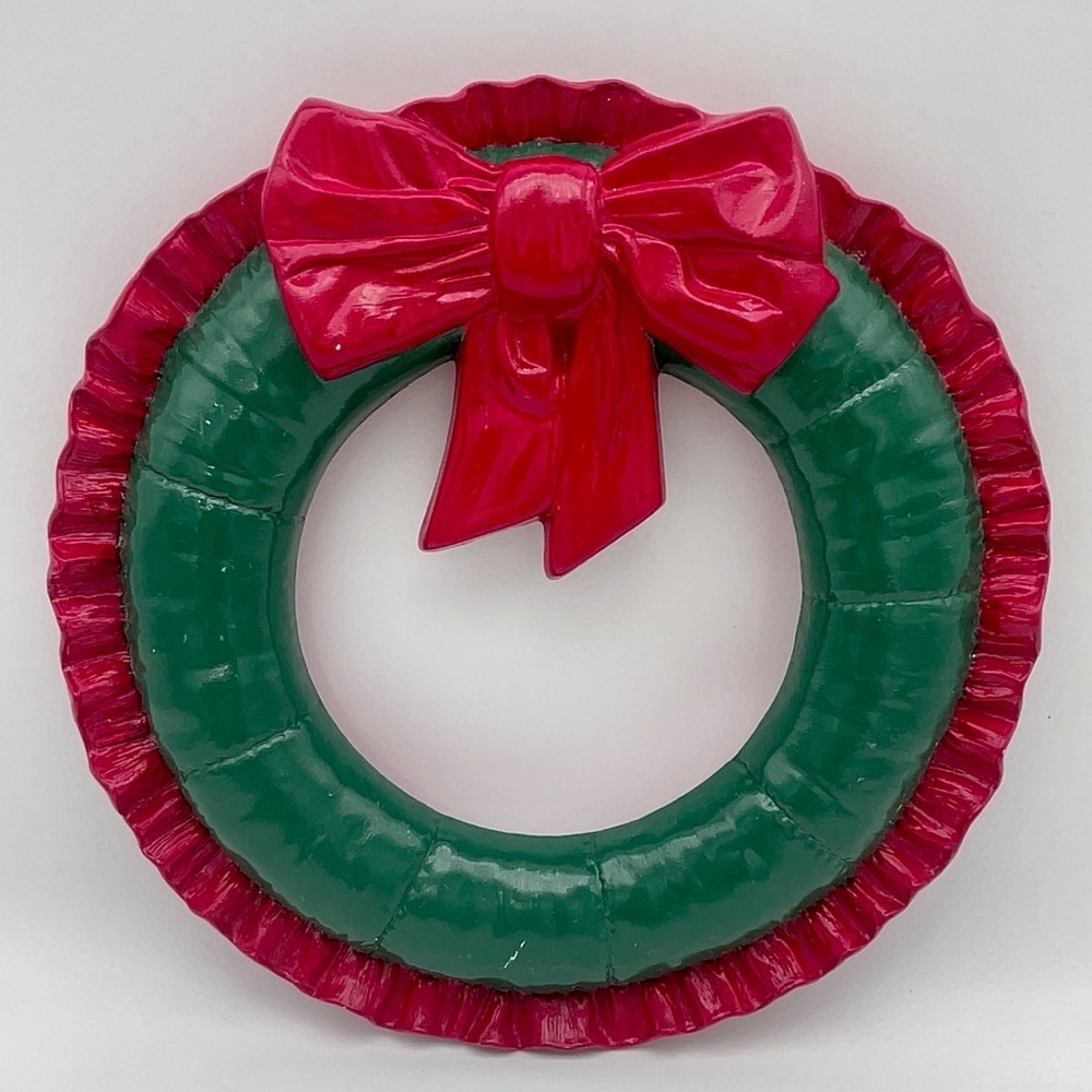 Vintage Christmas green and red wreath || Vintage wreath Christmas ||
